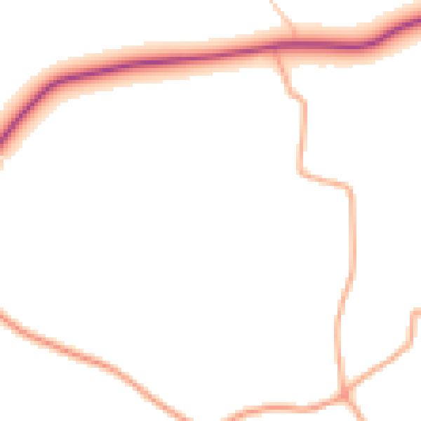 Daytime road noise heatmap for ST21 6NX