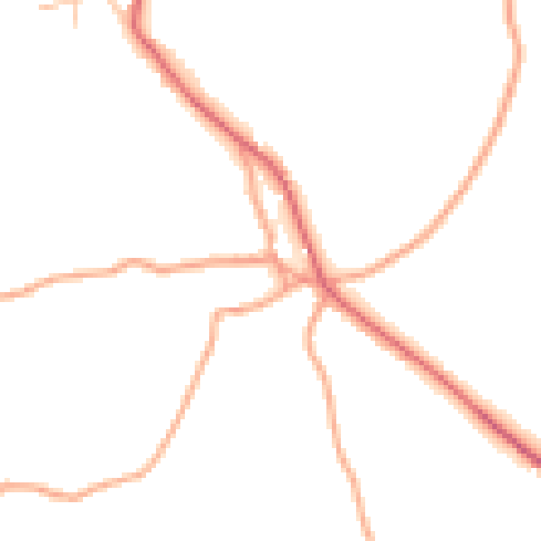 Daytime road noise heatmap for ST21 6PE