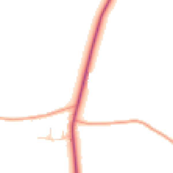 Daytime road noise heatmap for ST21 6RX
