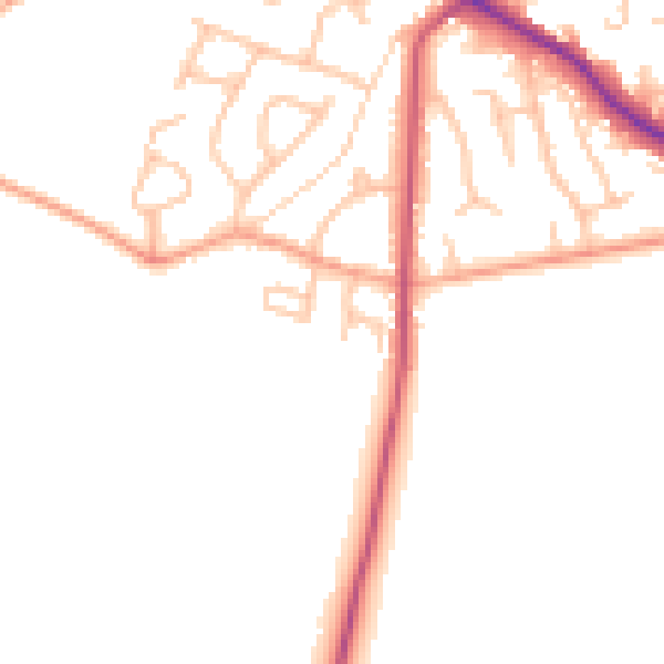 Daytime road noise heatmap for ST21 6SR