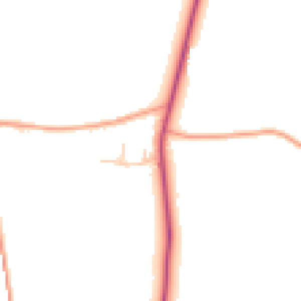 Daytime road noise heatmap for ST21 6SX