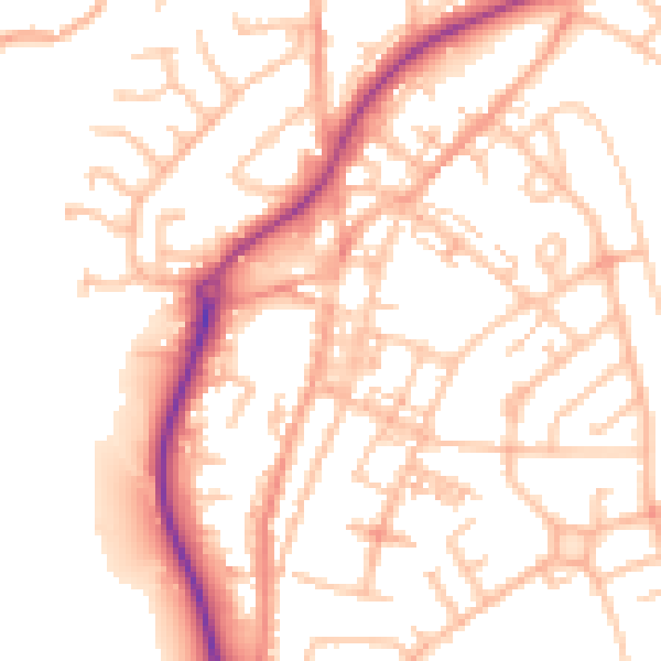 Daytime road noise heatmap for ST8 6AA