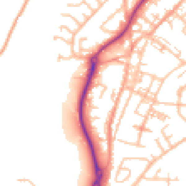 Daytime road noise heatmap for ST8 6AE