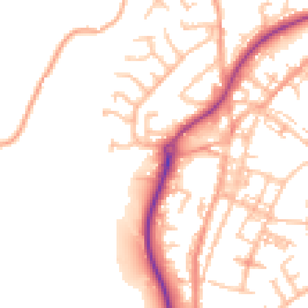 Daytime road noise heatmap for ST8 6AQ