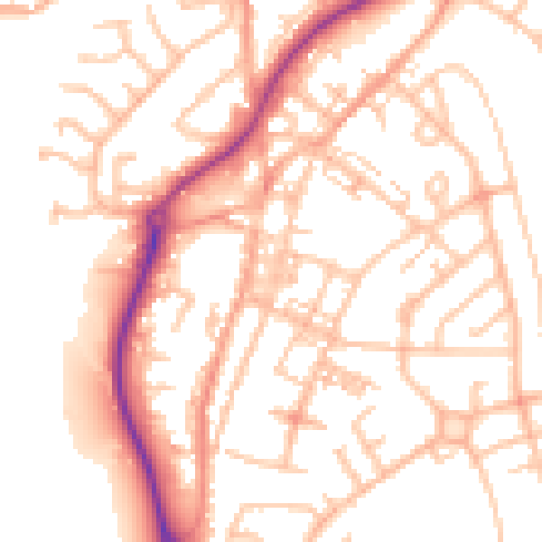 Daytime road noise heatmap for ST8 6AT