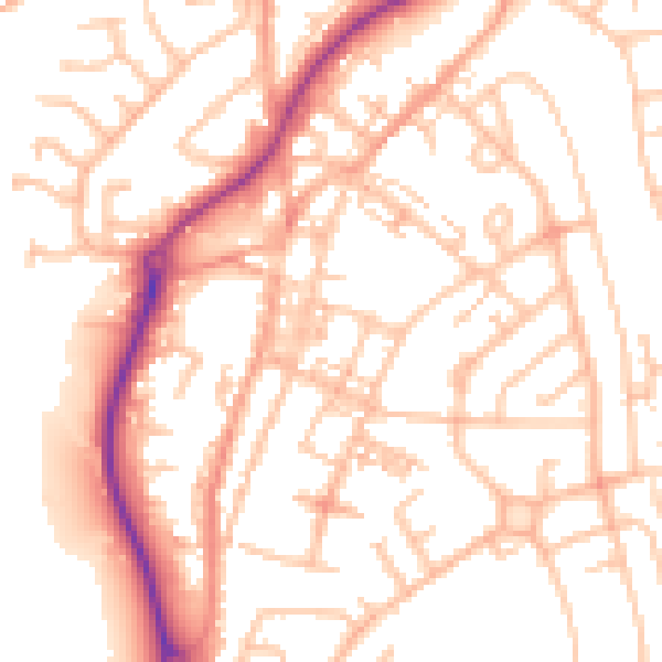 Daytime road noise heatmap for ST8 6AX