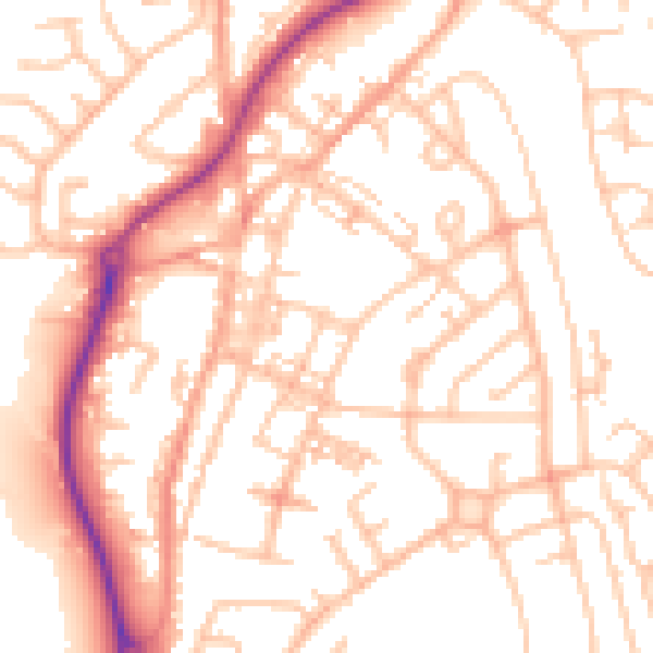 Daytime road noise heatmap for ST8 6AY