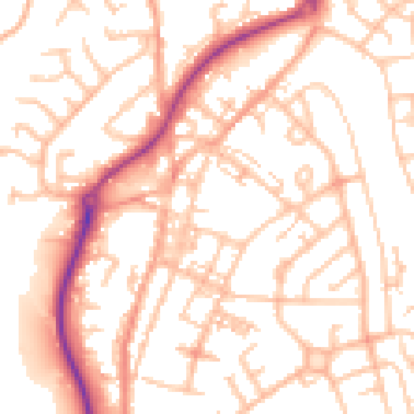 Daytime road noise heatmap for ST8 6BA