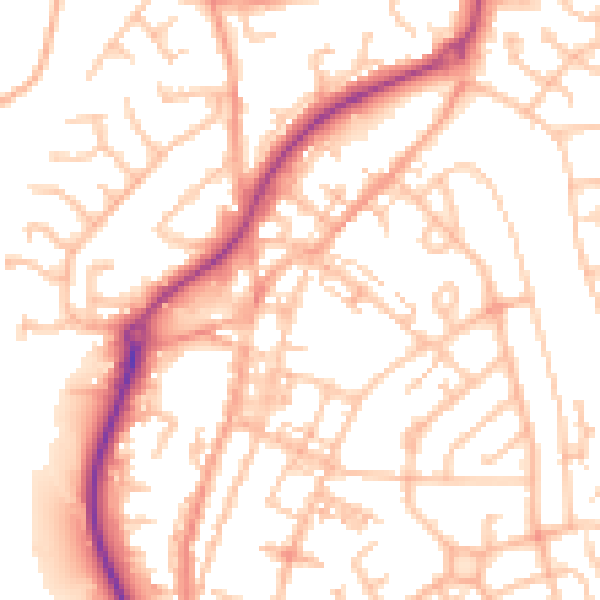 Daytime road noise heatmap for ST8 6BB