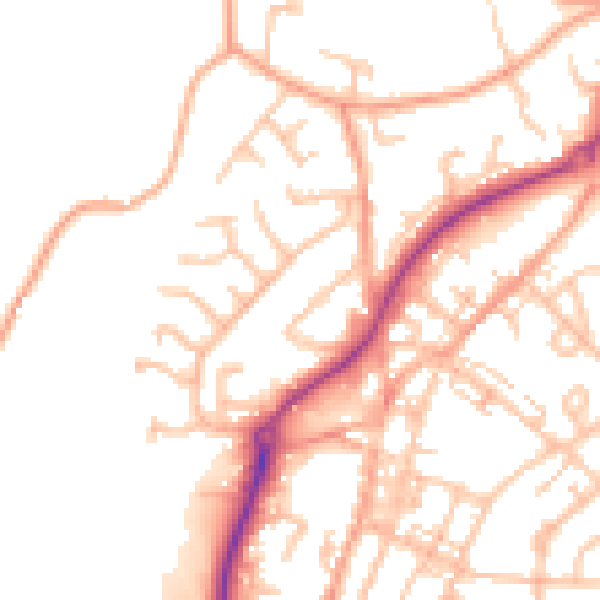 Daytime road noise heatmap for ST8 6BN