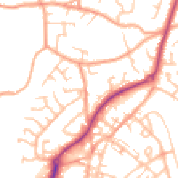 Daytime road noise heatmap for ST8 6BS