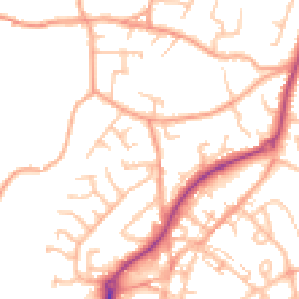 Daytime road noise heatmap for ST8 6BT