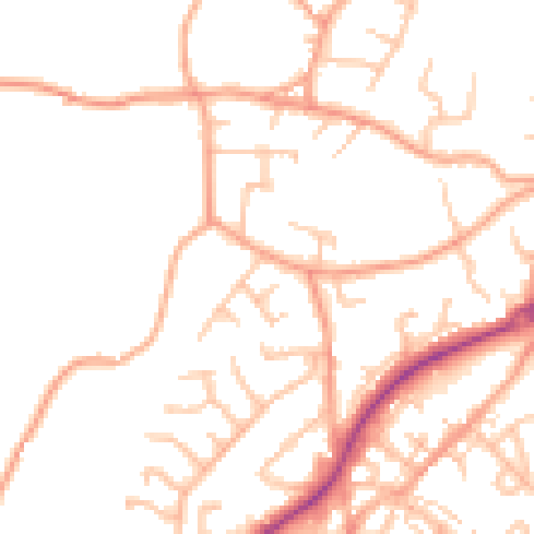 Daytime road noise heatmap for ST8 6BU