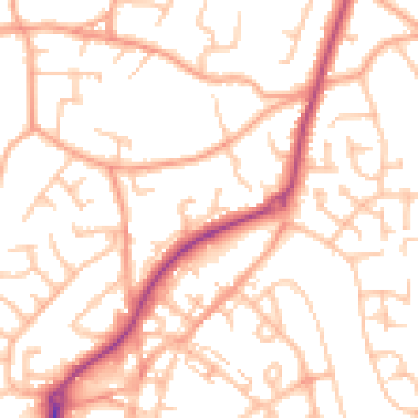 Daytime road noise heatmap for ST8 6BW