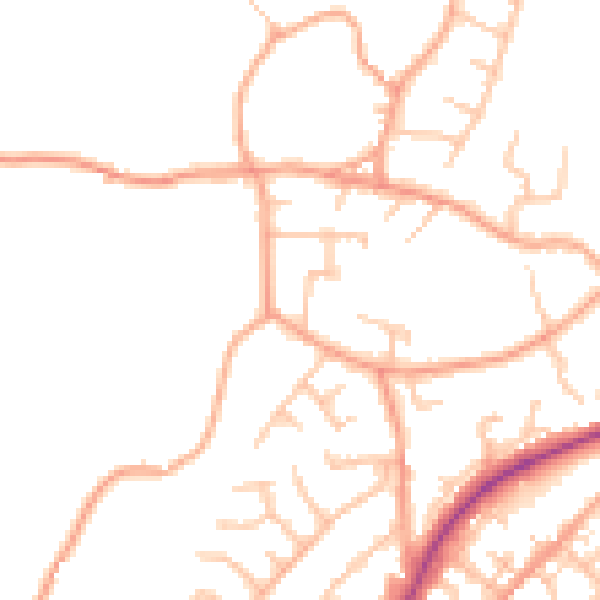 Daytime road noise heatmap for ST8 6BY