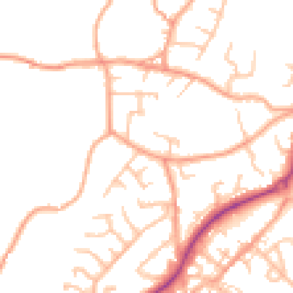 Daytime road noise heatmap for ST8 6BZ