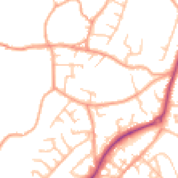 Daytime road noise heatmap for ST8 6DA