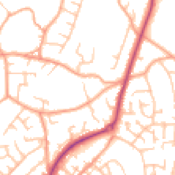 Daytime road noise heatmap for ST8 6DE