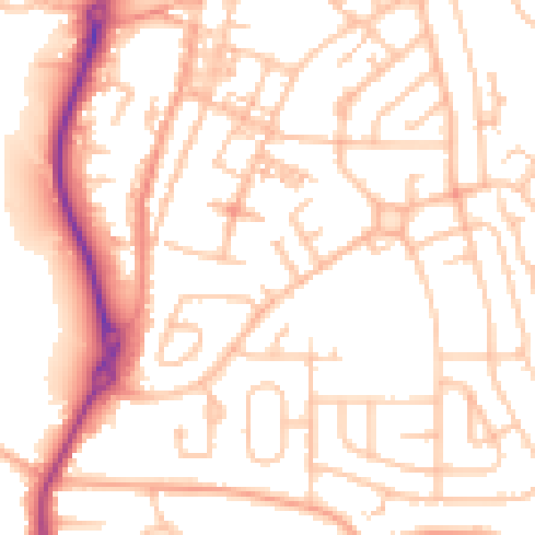 Daytime road noise heatmap for ST8 6DJ