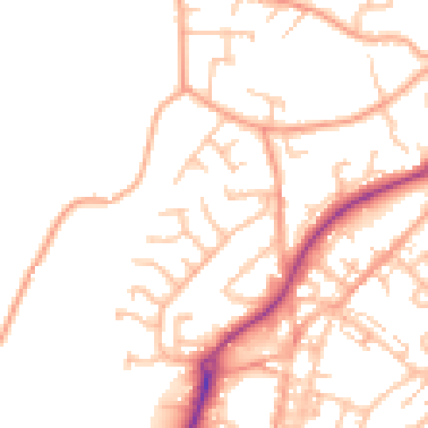 Daytime road noise heatmap for ST8 6DQ