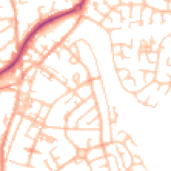 Daytime road noise heatmap for ST8 6DR