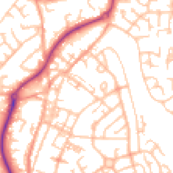 Daytime road noise heatmap for ST8 6DT