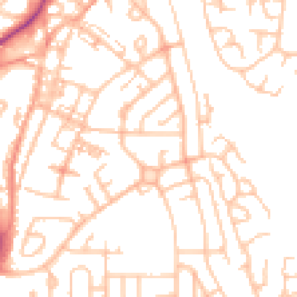 Daytime road noise heatmap for ST8 6HG