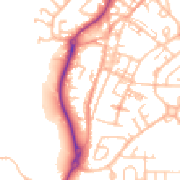 Daytime road noise heatmap for ST8 6HH