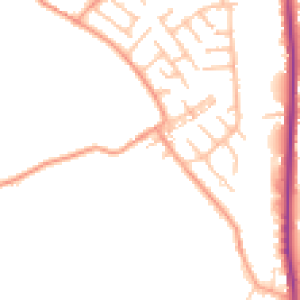 Daytime road noise heatmap for ST8 6JW