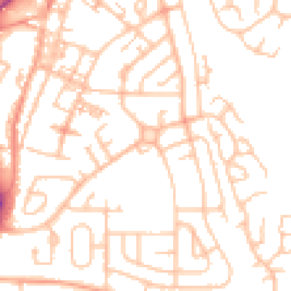 Daytime road noise heatmap for ST8 6JX