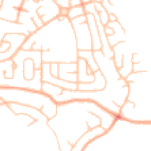 Daytime road noise heatmap for ST8 6LX