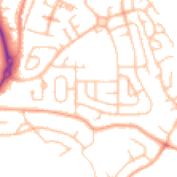 Daytime road noise heatmap for ST8 6NB
