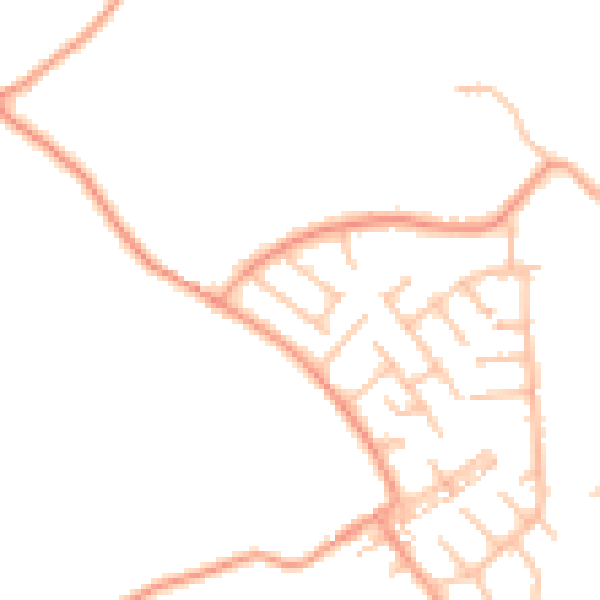 Daytime road noise heatmap for ST8 6NY