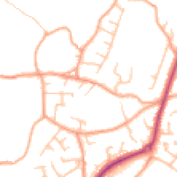 Daytime road noise heatmap for ST8 6QG