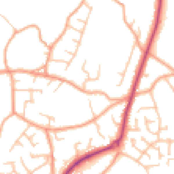 Daytime road noise heatmap for ST8 6QQ