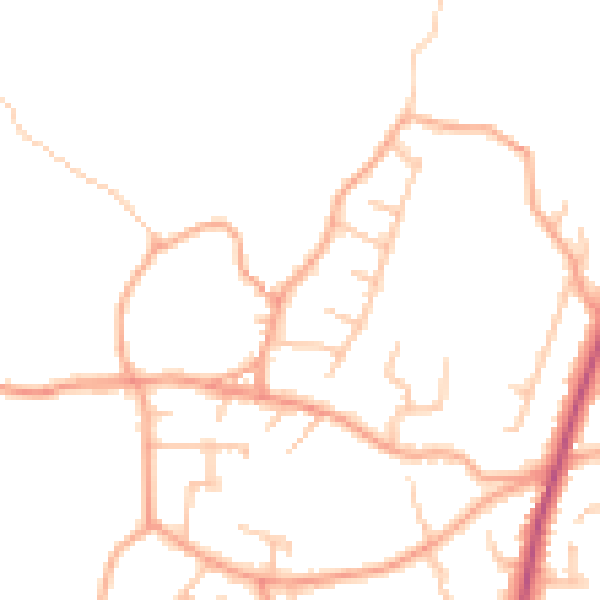 Daytime road noise heatmap for ST8 6QX
