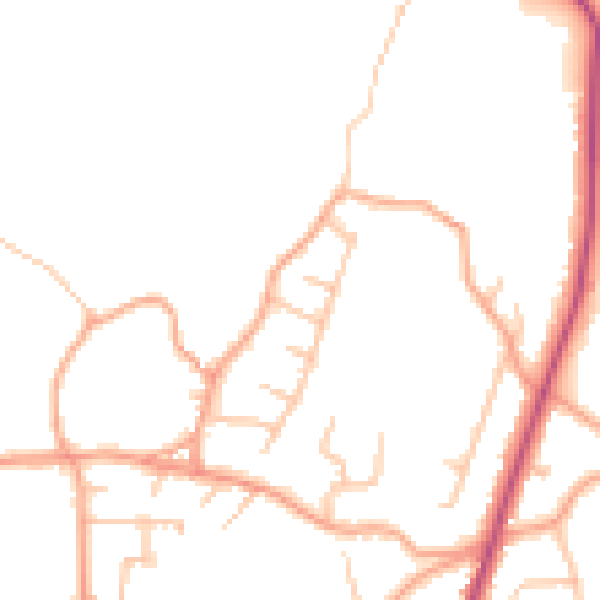 Daytime road noise heatmap for ST8 6QY