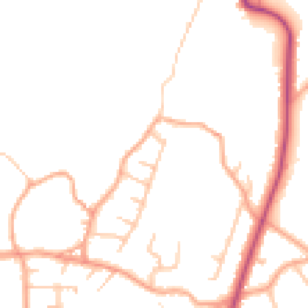 Daytime road noise heatmap for ST8 6QZ