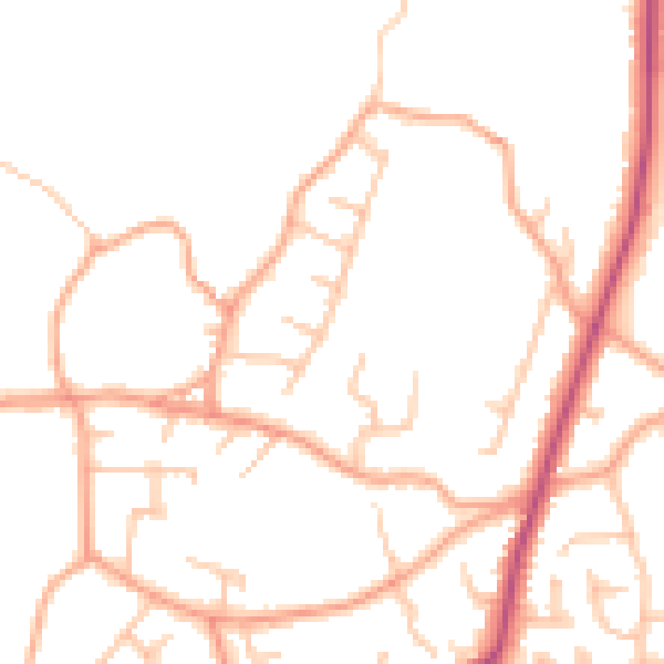 Daytime road noise heatmap for ST8 6RA