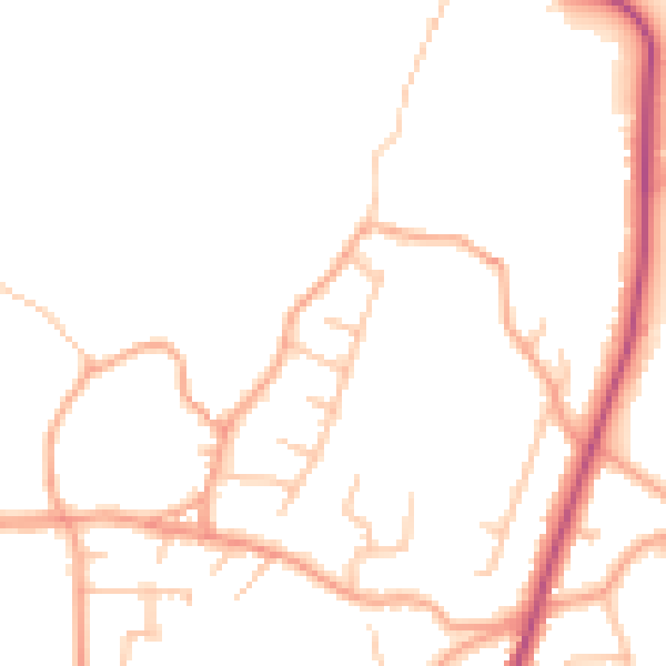 Daytime road noise heatmap for ST8 6RB