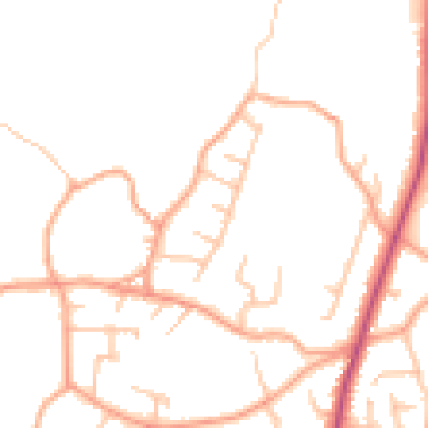 Daytime road noise heatmap for ST8 6RD