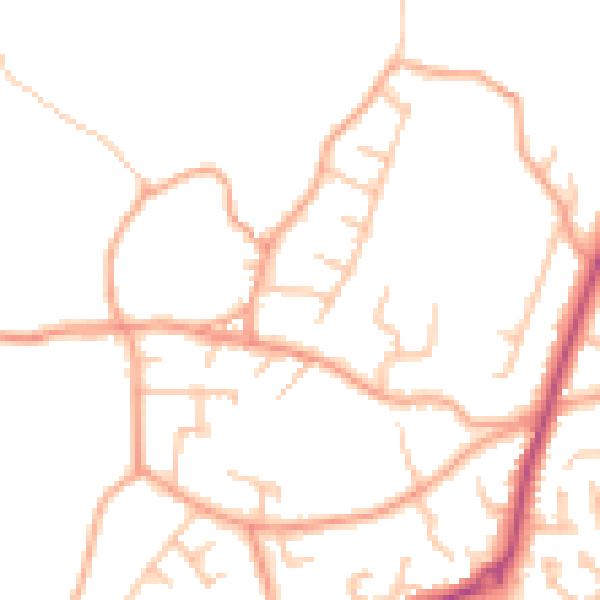 Daytime road noise heatmap for ST8 6RF