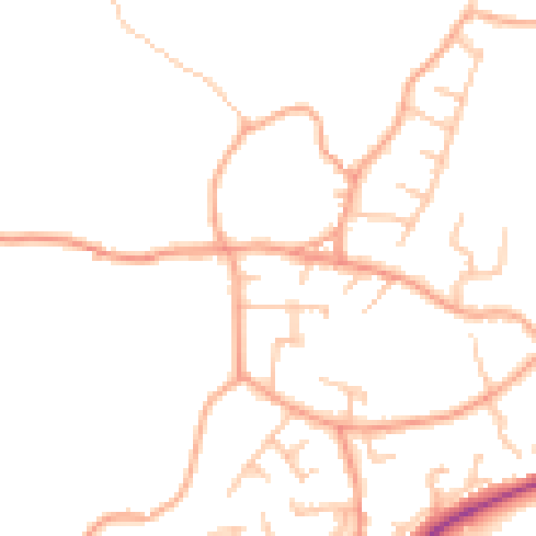 Daytime road noise heatmap for ST8 6RN