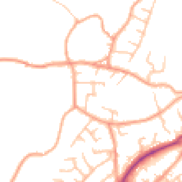 Daytime road noise heatmap for ST8 6RP
