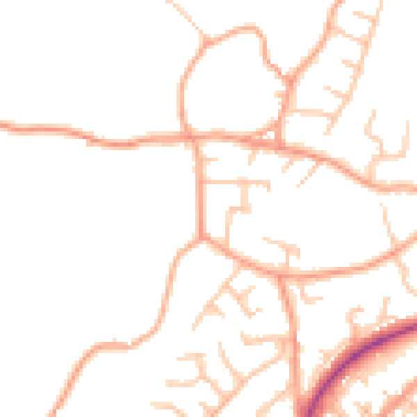Daytime road noise heatmap for ST8 6RR