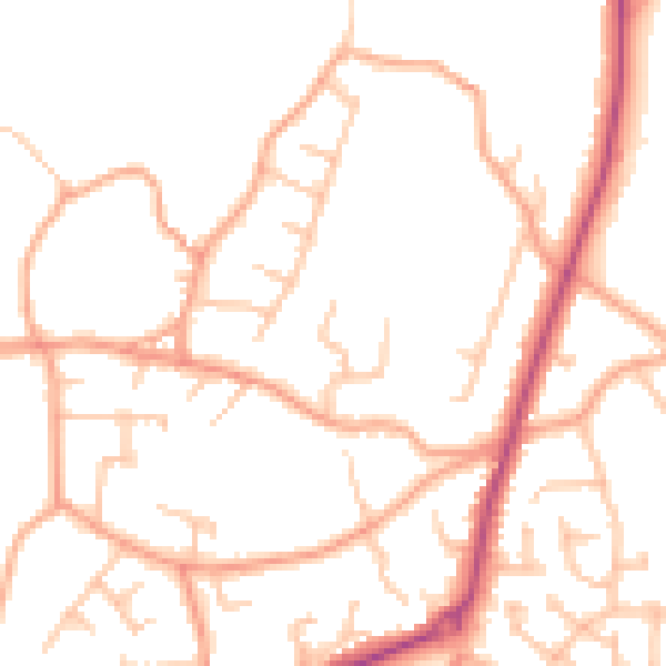 Daytime road noise heatmap for ST8 6SE