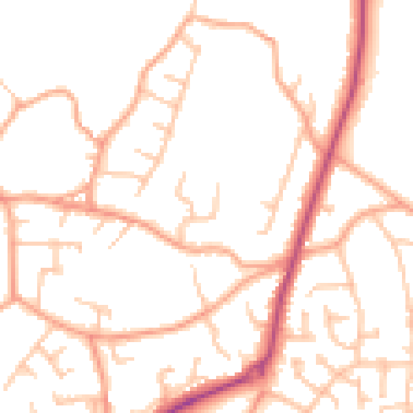 Daytime road noise heatmap for ST8 6SF