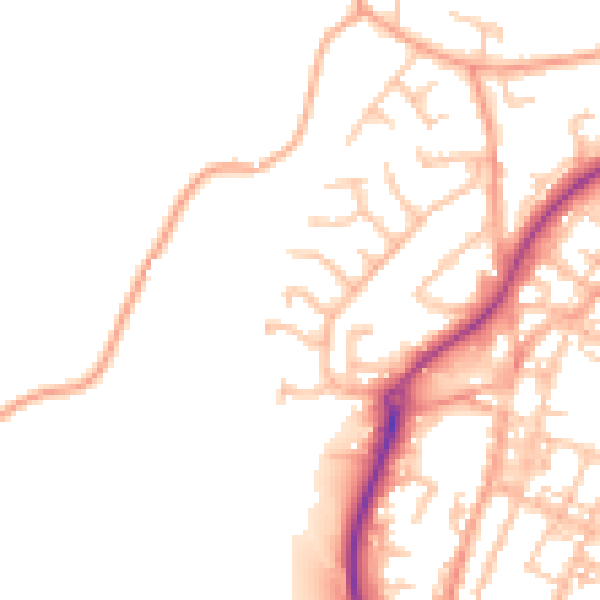 Daytime road noise heatmap for ST8 6SR