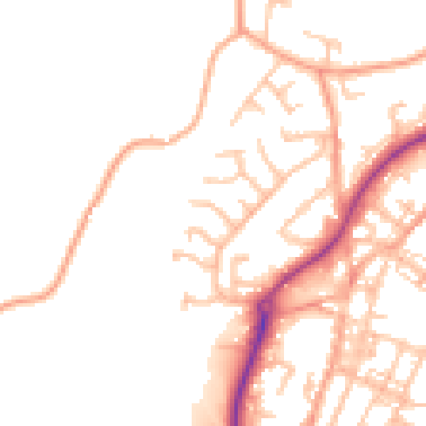 Daytime road noise heatmap for ST8 6SS