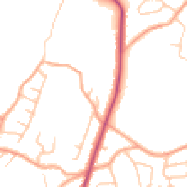Daytime road noise heatmap for ST8 6TE